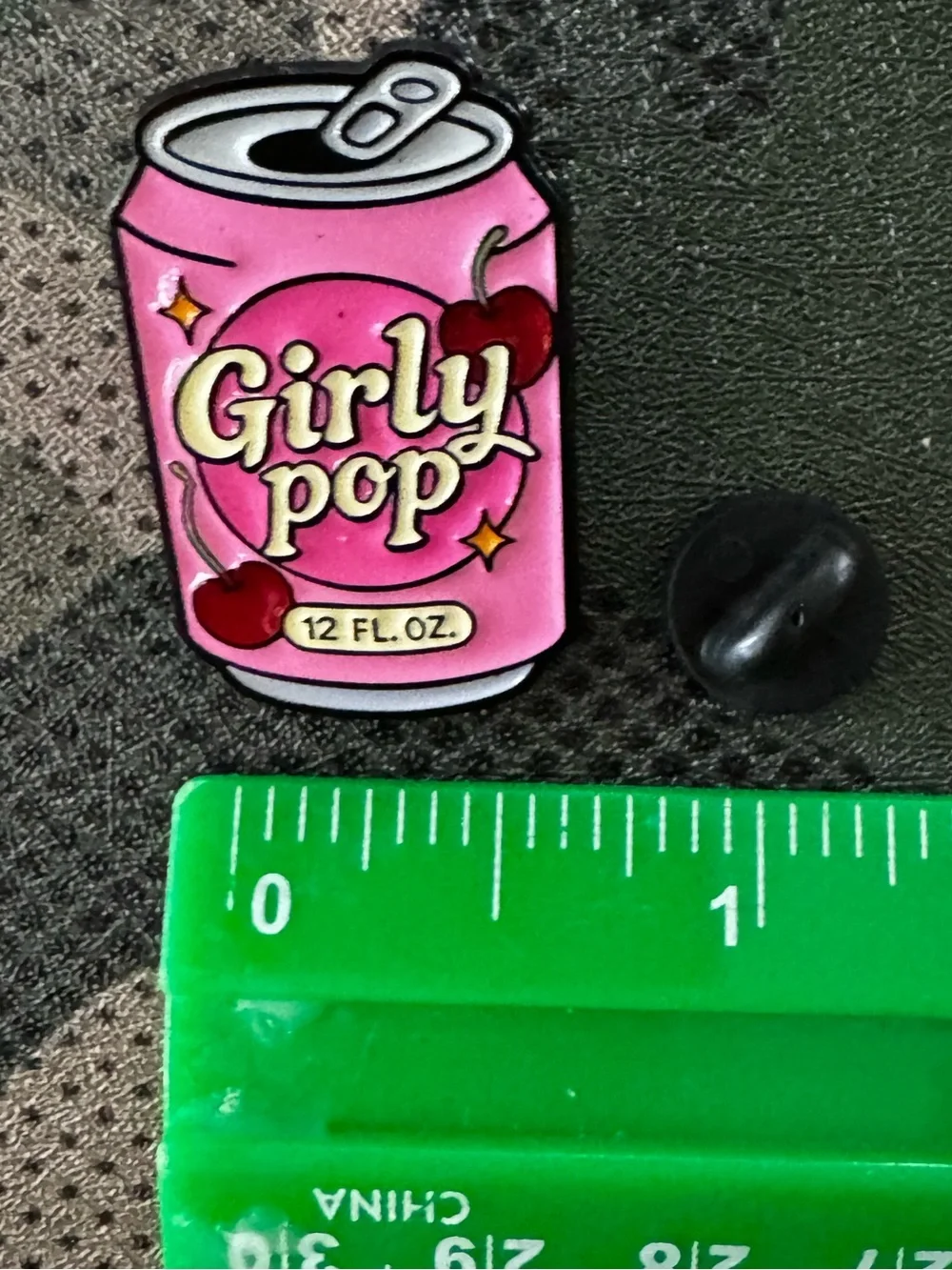 Girly Pop Pink Enamel Pin - Decorative Soda Can Design
